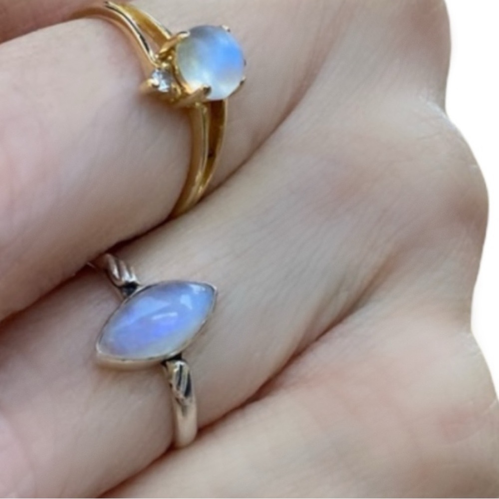 Sterling Silver Moonstone Sterling Silver Ring - genuine moonstone & silver 6
